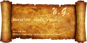 Wendler Györgyi névjegykártya